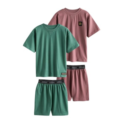 NEXT Jongen Set van 2 korte pyjama's Pink/Green numeric_122
