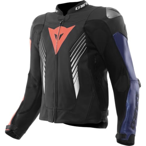 Dainese Super Speed 5 Motorleren jas, schwarz/blau/rot, 58