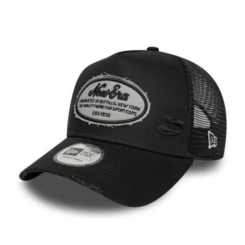 New Era A-Frame Trucker Cap - Distressed Patch Vintage, zwart, One size
