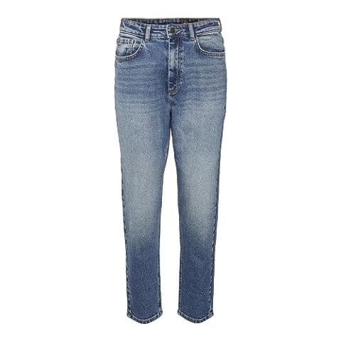 Noisy May Dames Jeans Solid, Donker Denim Blauw, 25W / 30L
