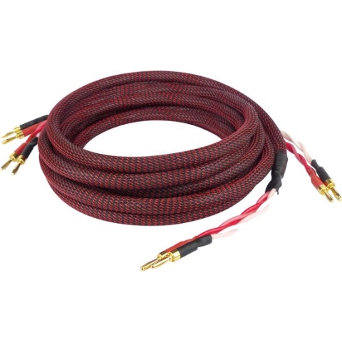 Dynavox 207298 Audio Aansluitkabel [2x Bananenstekker - 2x Bananenstekker] 3 m Zwart/rood