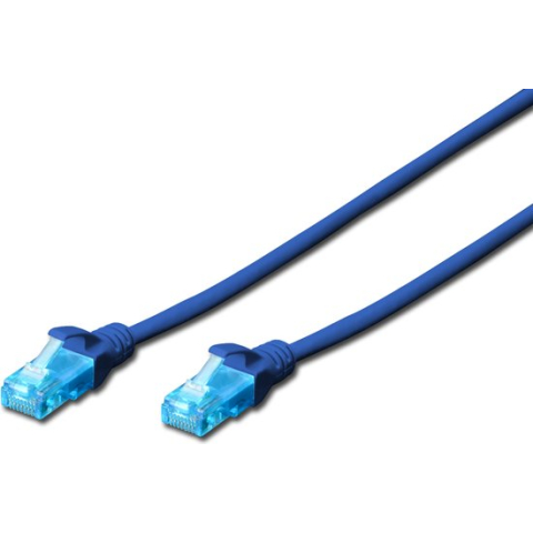 Digitus DK-1512-050/B RJ45 Netwerkkabel, patchkabel CAT 5e U/UTP 5.00 m Blauw Verdraaide paren 1 stuk(s)