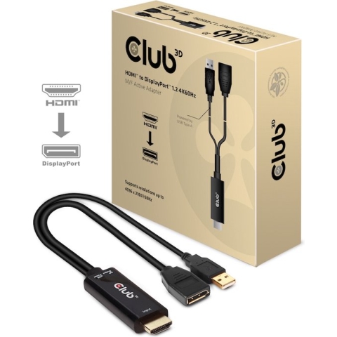 Club3D CAC-1331 - HDMI naar DisplayPort 1,2 4K60Hz M/F actieve adapter