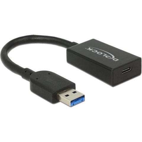 USB-A naar USB-C adapter - USB3.1 Gen 2 - tot 1,5A / zwart - 0,15 meter