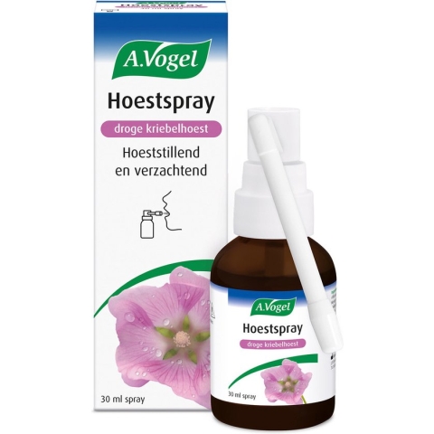 A.Vogel Hoestspray droge kriebelhoest spray - Hoestspray bij droge en kriebelhoest. Hoeststillend en verzachtend. - 30 ml