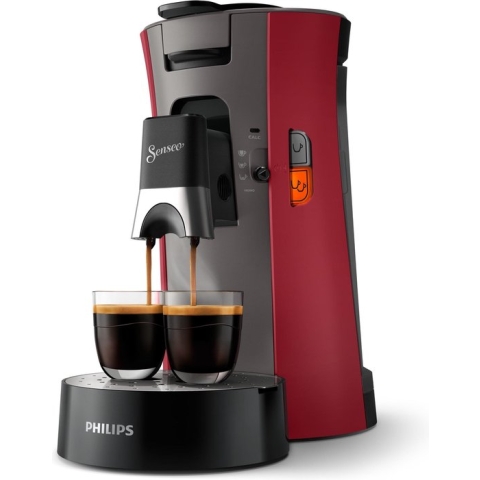 Philips Senseo Select CSA240/90 - Koffiepadapparaat - Dieprood en kasjmiergrijs