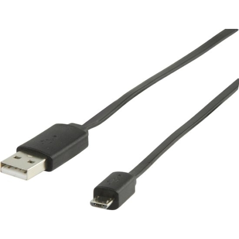 USB 2.0 adapterkabel, A Male - Micro B Male, 1.00 m, zwart