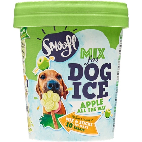 Smoofl Premium Hondensnacks: Ijs voor honden als een snack om af te koelen in de zomer en als een gezonde hond traktatie met verfrissend effect, honden ijs met appel
