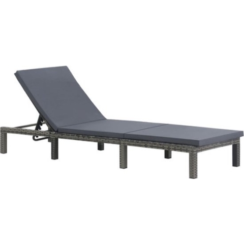 vidaXL-Ligbed-met-kussen-poly-rattan-antraciet
