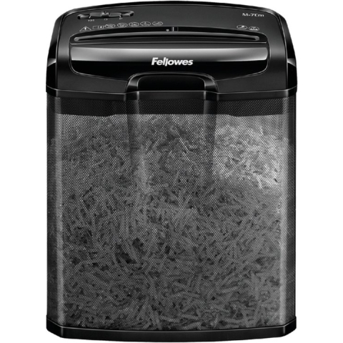 Fellowes papierversnipperaar M-7CM - snippers P4 - 7 vel - zwart