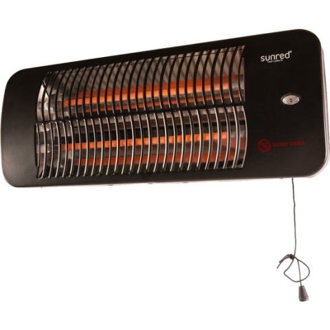Sunred – Lugo - Quartz lijn - Grijs – Wand model - Terrasverwarmer – Quartz technologie - 2000W – 3 standen – Elektrische heater – heater