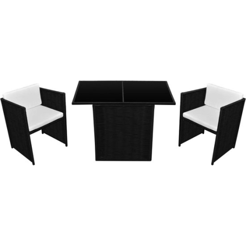 vidaXL-3-delige-Bistroset-met-kussens-poly-rattan-zwart