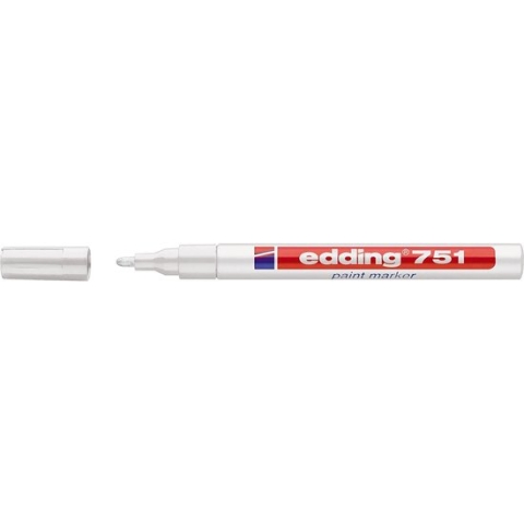 Lakmarker Permanent Edding 751 - Rond - Wit