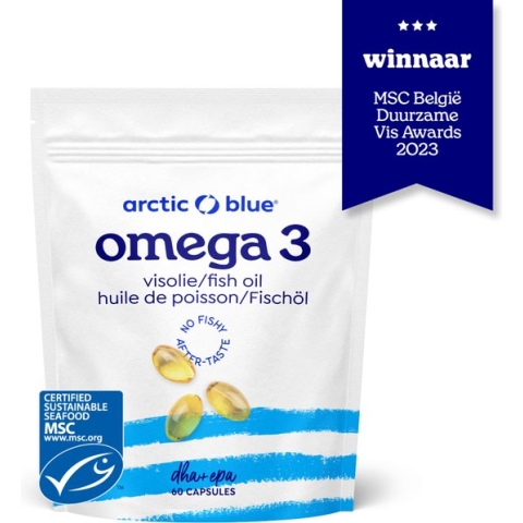 Arctic Blue - Omega 3 Visolie Capsules - 280 mg DHA + 120 mg EPA - 30 Doseringen - MSC Keurmerk
