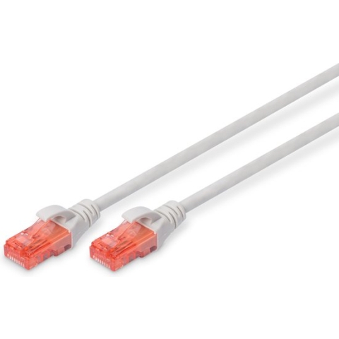 DIGITUS LAN kabel Cat 6 - 0.25m - RJ45 netwerkkabel - UTP niet afgeschermd - Compatibel met Cat-6A & Cat-5e - Grijs