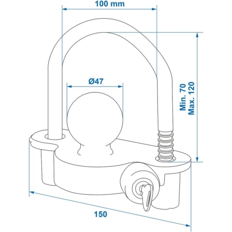 Pro Plus Koppelingsslot - Disselslot - Kogelslot - Ø 50 mm - Cilinderslot