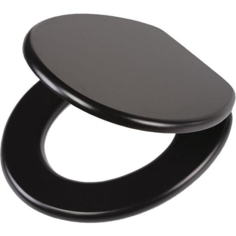 Tiger Leatherlook - WC bril - Toiletbril met deksel - MDF - Zwart