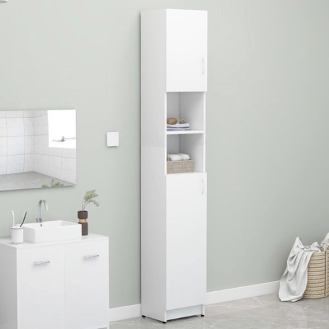 vidaXL-Badkamerkast-32x25,5x190-cm-bewerkt-hout-wit