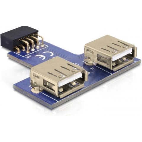 Delock - Adapter USB Pinheader Bu - 2x USB2.0-A Bu ne