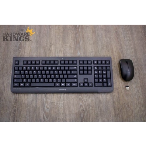 CHERRY DW 3000 - Toetsenbord en muis set - draadloos - 2.4 GHz - VS - zwart