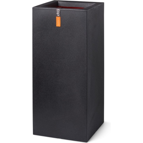 Capi Europe - Bloempot rechthoek Smooth NL - 36x79 - Zwart - Opening Ø26 - Bloempot voor binnen en buiten - Levenslang garantie - Breukbestendig - 100% Recyclebaar - CO2 Neutraal geproduceerd - KBL952