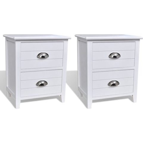 vidaXL-Nachtkastjes-2-st-met-2-lades-wit