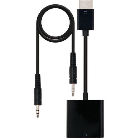 HDMI toS VGA with Audio Adapter NANOCABLE 10.16.2001-BK Black (10 cm + 1 m)
