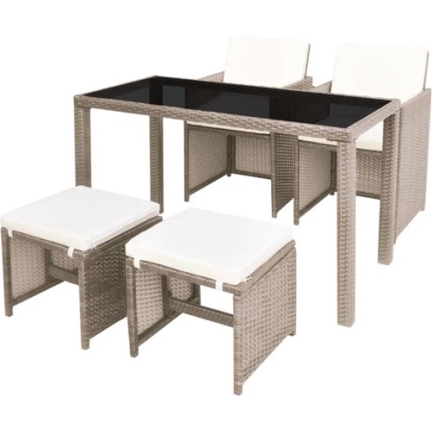 vidaXL-5-delige-Tuinset-met-kussens-poly-rattan-beige