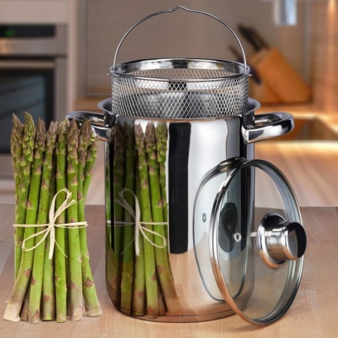 Haushalt RVS Aspergepan met Glazen Deksel  - 21 cm - 4 Liter
