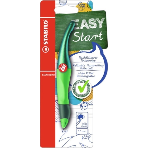 STABILO EASYoriginal - Ergonomische Rollerball - Rechtshandig - Blauwe Inkt - Holograph Edition - Navulbaar - Groen
