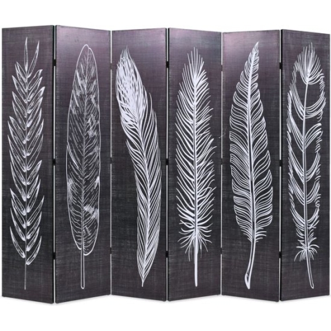 vidaXL-Kamerscherm-inklapbaar-veren-228x170-cm-zwart-en-wit