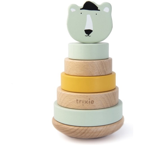 Trixie Stapeltoren Mr. Polar Bear - Houten Speelgoed - 1 jaar - Educatief