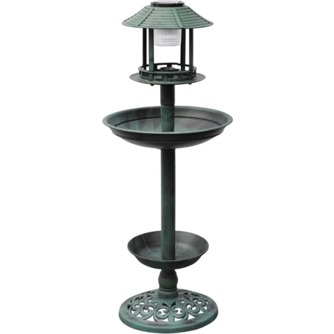 vidaXL-Vogelbad/voederhuisje-met-solarverlichting