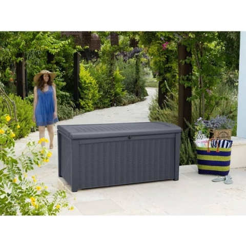 Keter Borneo Opbergbox - 416L - 129,5x70x62,5cm - Grafiet