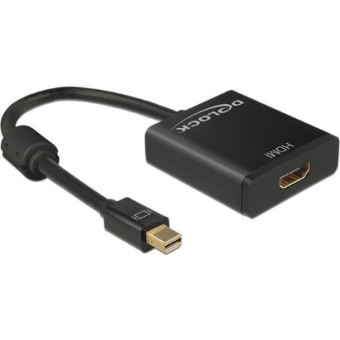 DeLOCK premium Mini DisplayPort naar HDMI actieve adapter - DP 1.2 / HDMI 1.4 (4K 30Hz) / zwart - 0,20 meter