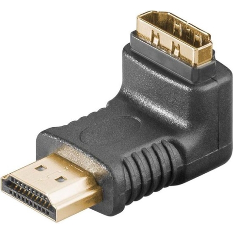 HDMI Adapter - Haaks - Verguld - 270 Graden - Zwart