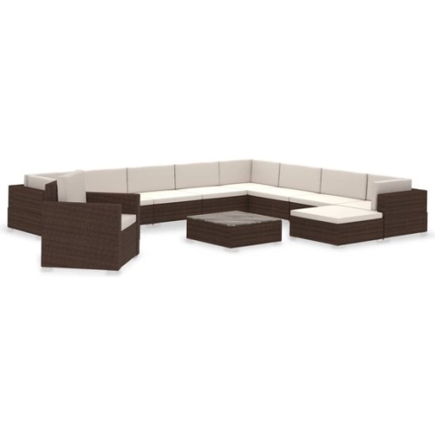 vidaXL-12-delige-Loungeset-met-kussens-poly-rattan-bruin