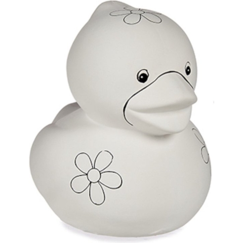 Pincello Schilderspaarpot Eend Junior 16 X 20 Cm Keramiek Wit