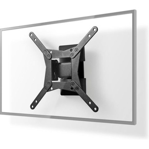 Draai- en Kantelbare TV-Muurbeugel - 10-32 " - Maximaal schermgewicht: 30 kg - Kantelbaar - Draaibaar - Minimale muurafstand: 68 mm - Maximale muurafstand: 68 mm - 1 Draaipunt(en) - Staal - Zwart