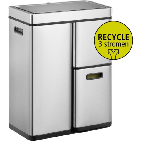 EKO Mirage Plus Sensor Afvalscheider Prullenbak - 30 + 15 + 15 l - Mat RVS - Fingerprintproof