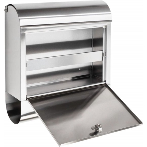 Haushalt Brievenbus Van RVS - Met Krantencompartiment - 38 x 12 x 42,5 cm