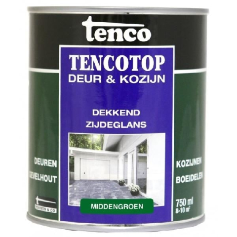 Tencotop Deur & Kozijn Dekkend Zijdeglans Middengroen - 750 ml