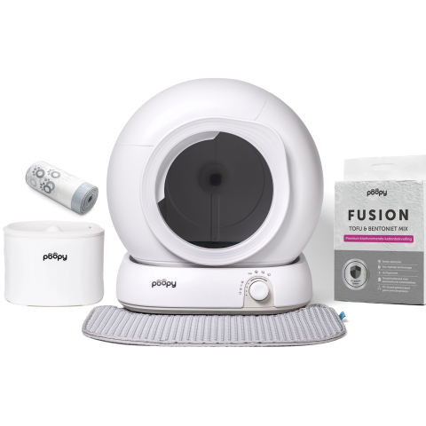 Poopy Nova Pro - Automatische zelfreinigende kattenbak - Polar White