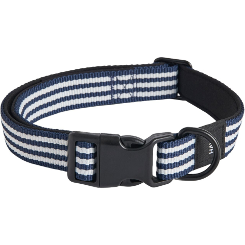 HAY - Dogs Collar Flat - M/L - Blue and white stripe