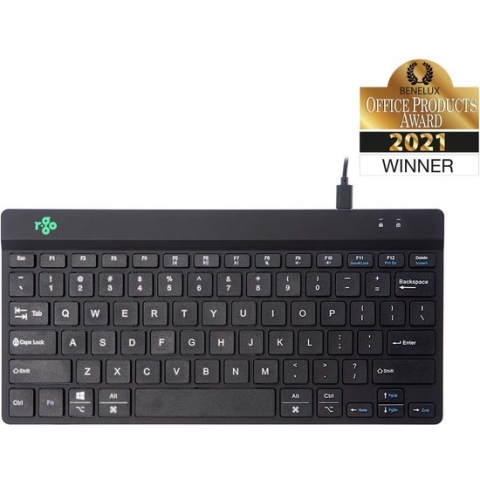 R-Go Tools R-Go Compact Break Toetsenbord, QWERTY (US), zwart, bedraad