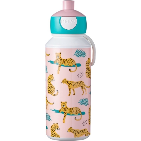 Mepal pop-up drinkfles Campus - 400 ml – Sluit goed af – Drinkbeker voor kinderen – Leopard