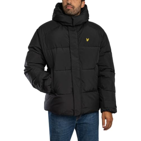 Lyle & Scott Heren Gewatteerd Jack Met Capuchon, Jet Black, L