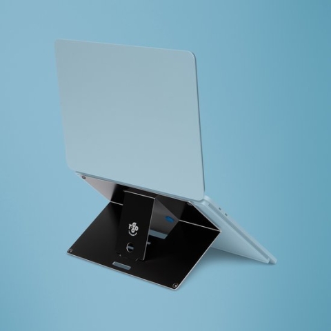 Ergonomische laptopstandaard R-Go Tools Riser attachable zwart