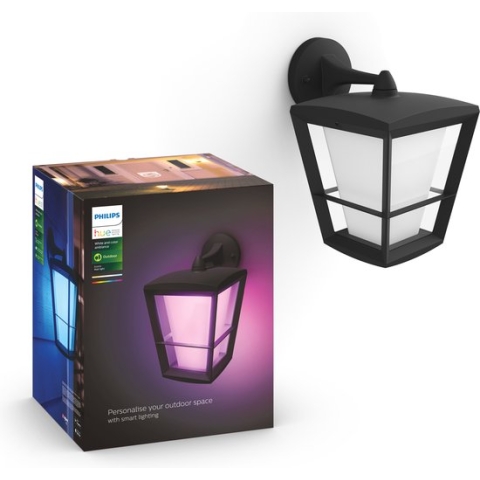 Philips Hue Econic muurlamp - wit en gekleurd licht - zwart - omlaag
