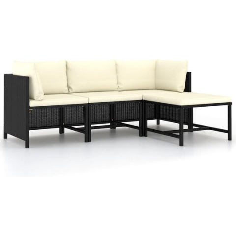 vidaXL-4-delige-Loungeset-met-kussens-poly-rattan-zwart